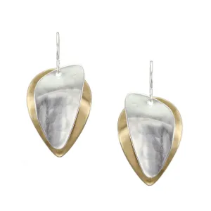 Medium Hammered Layered Petals Wire Earring