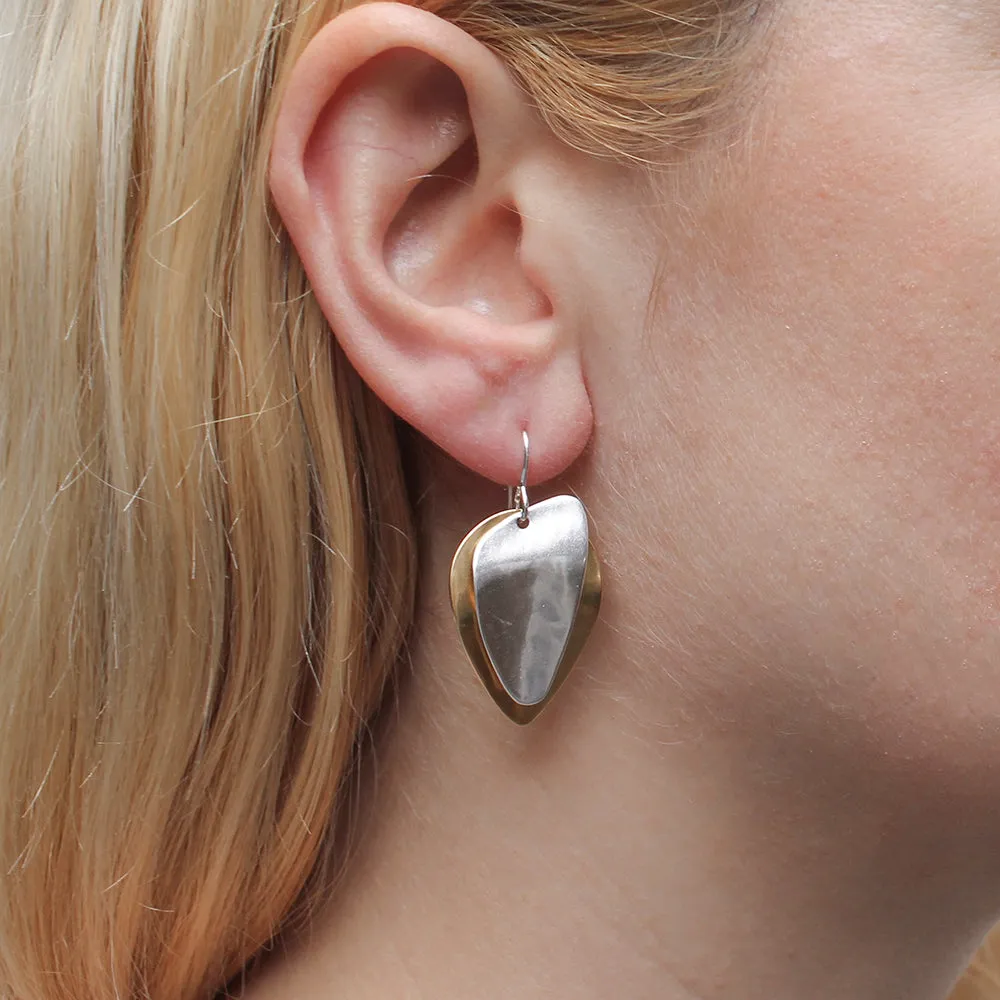 Medium Hammered Layered Petals Wire Earring