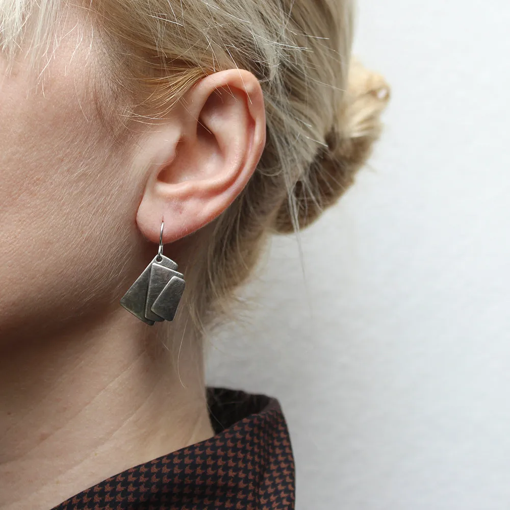 Medium Layered Rectangles Wire Earring
