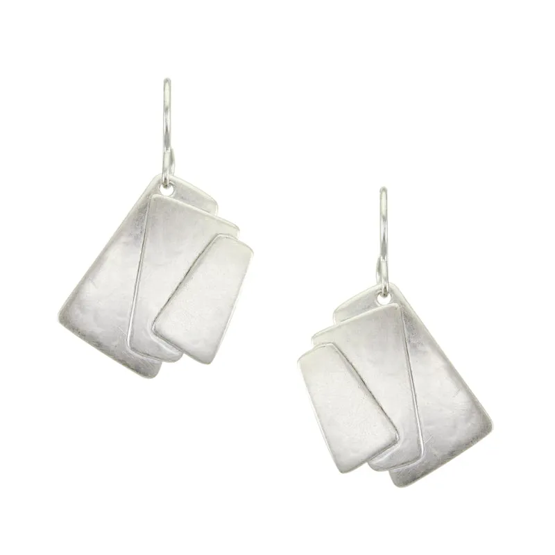Medium Layered Rectangles Wire Earring
