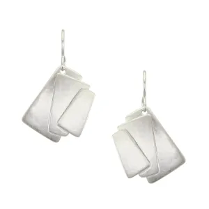 Medium Layered Rectangles Wire Earring