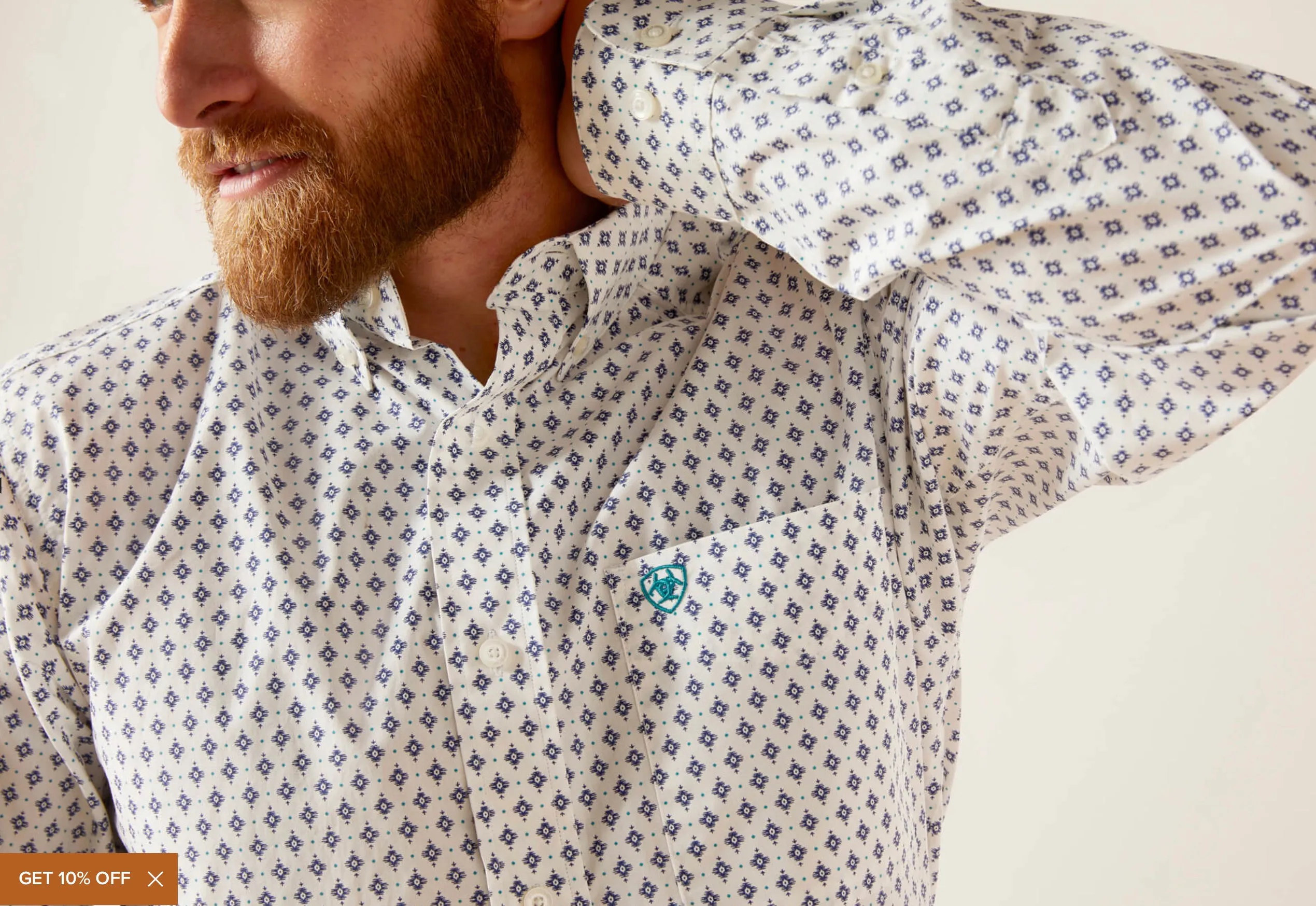 Men’s Ariat White Boone Fitted Shirt