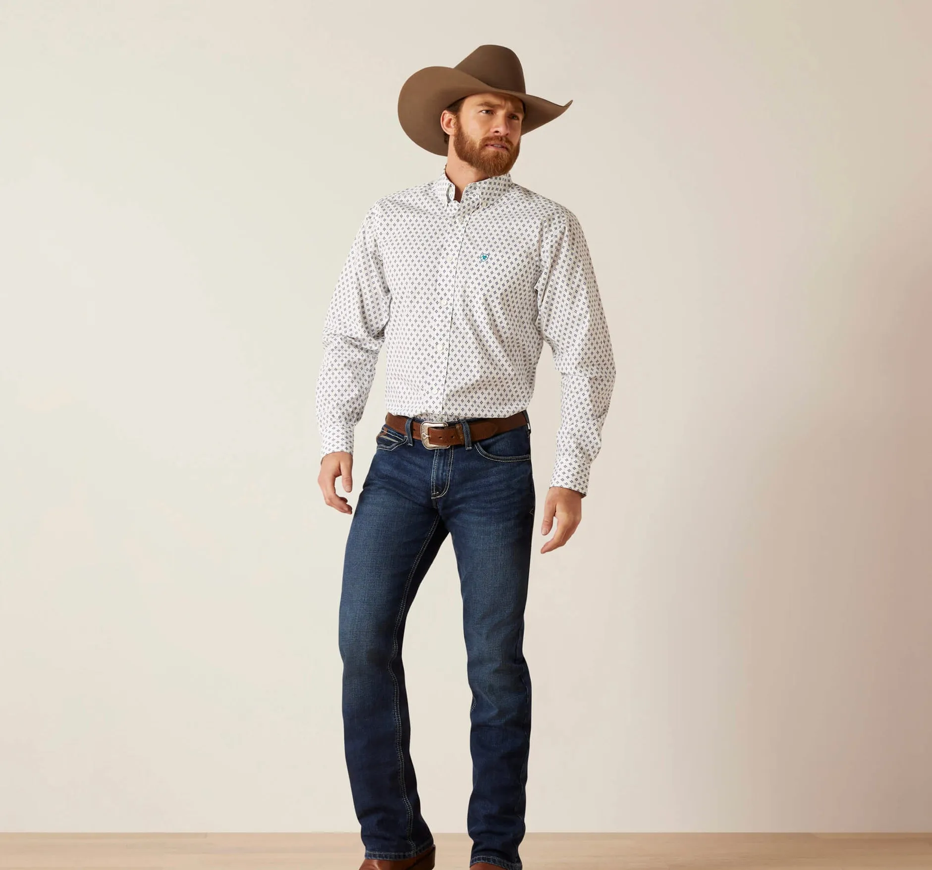 Men’s Ariat White Boone Fitted Shirt