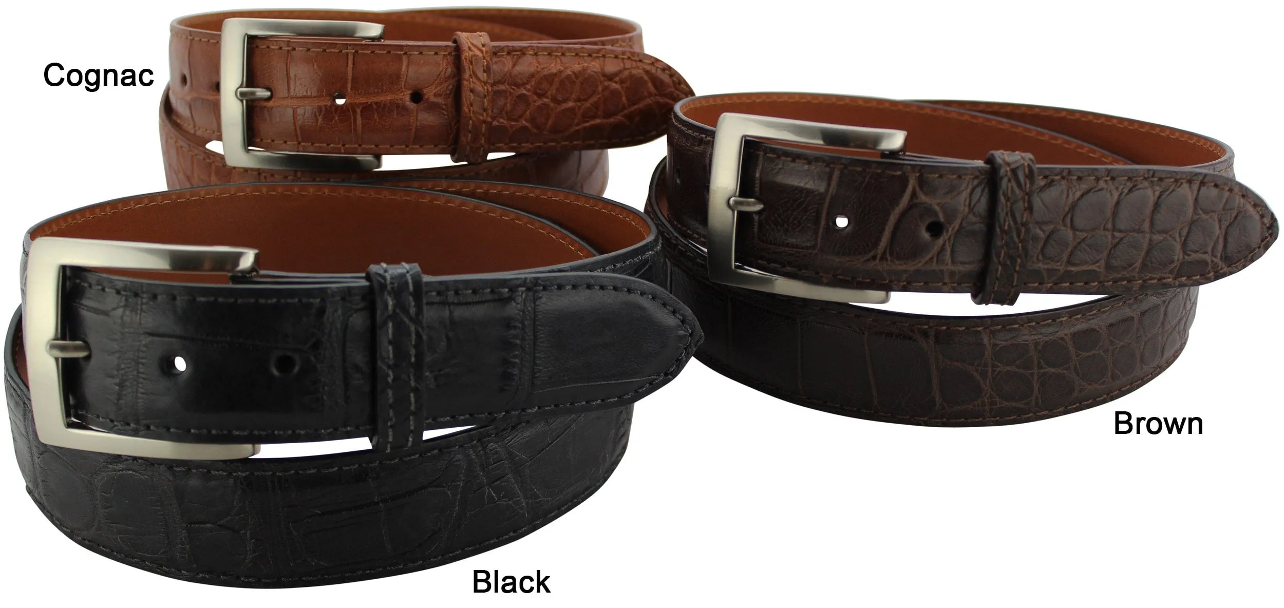 Men's Gray Alligator Designer Full Grain Leather Belt **Made To Order Allow 5 To 6 Weeks To Ship