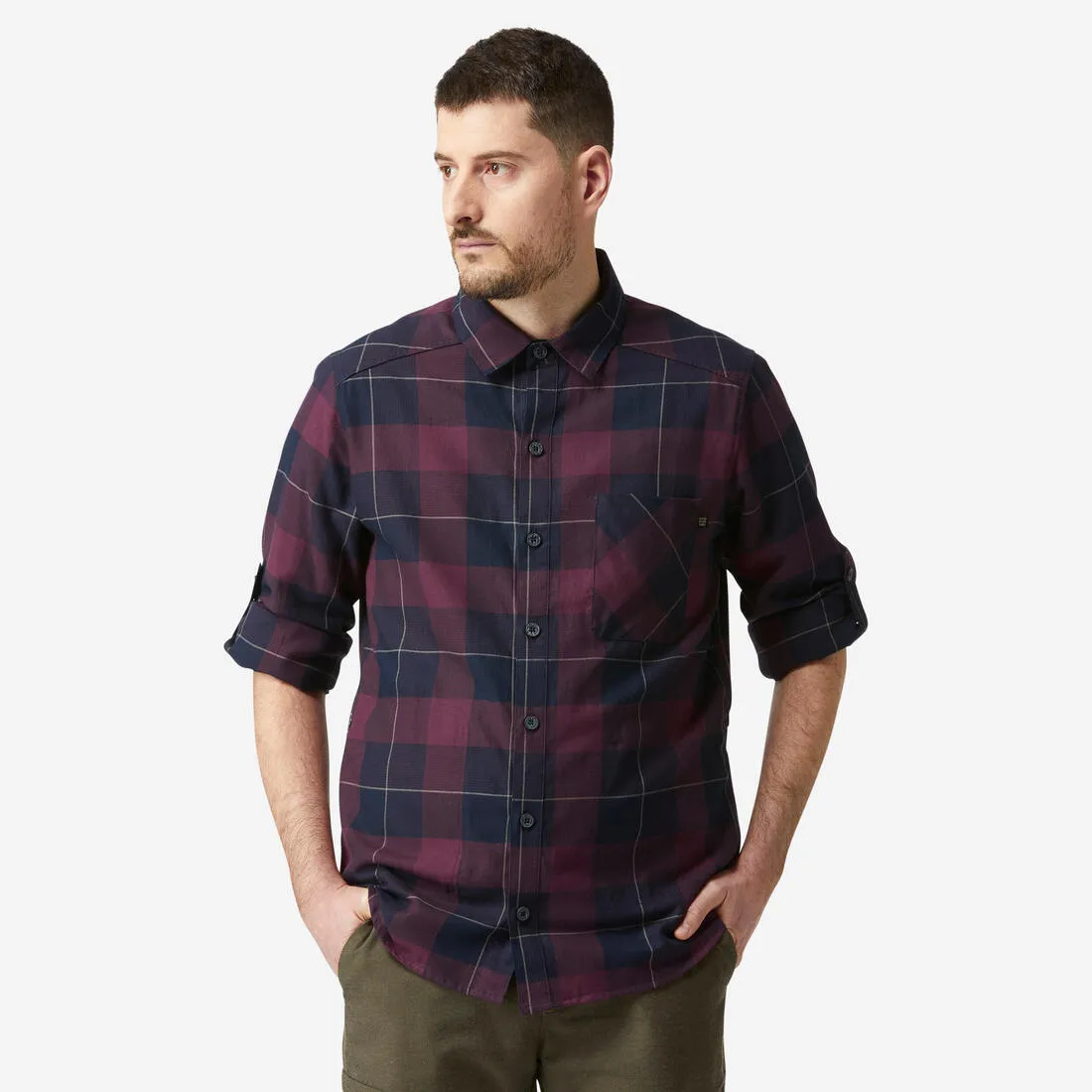 Men's Travel Trekking Shirt - TRAVEL100 WARM