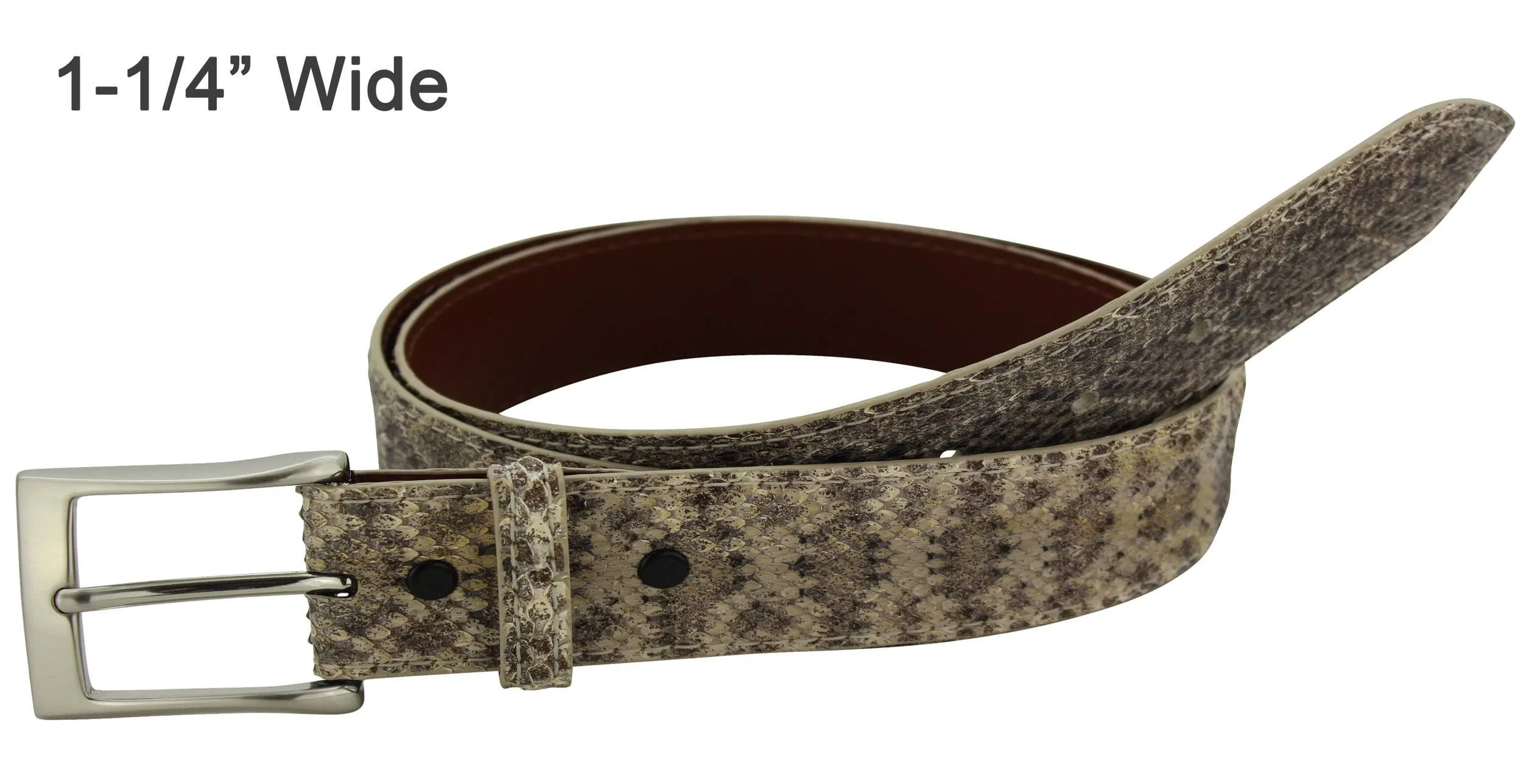 Men's Western Diamondback Rattlesnake Designer Full Grain Leather Belt **Made To Order Allow 5 To 6 Weeks To Ship