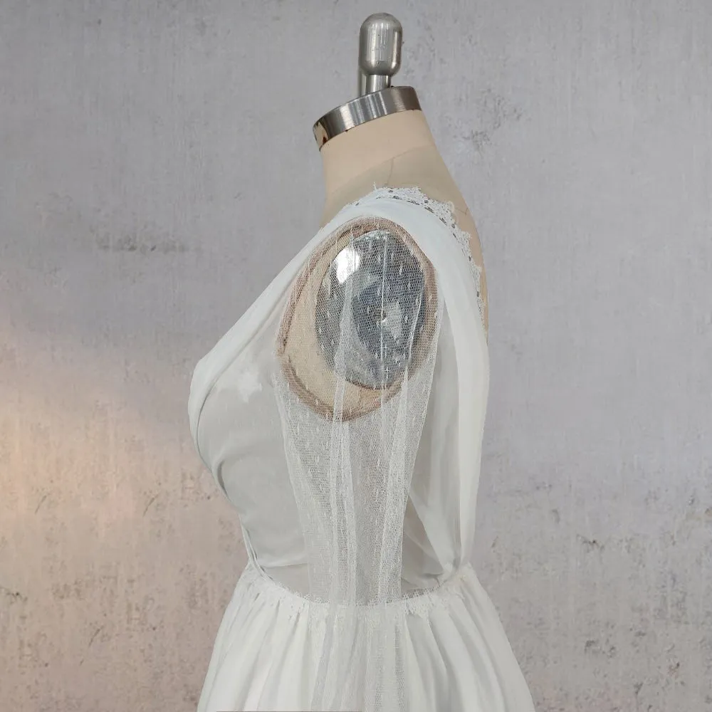 Mermaid Chiffon Long Sleeves Wedding Dress with Slit