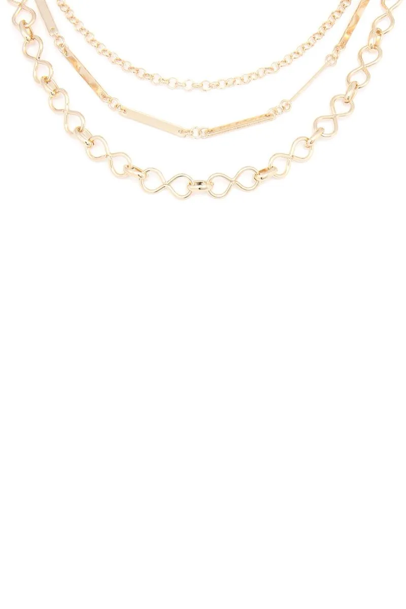 Metal Chain Layered Necklace