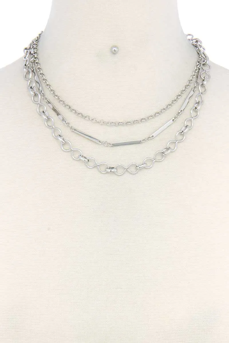 Metal Chain Layered Necklace