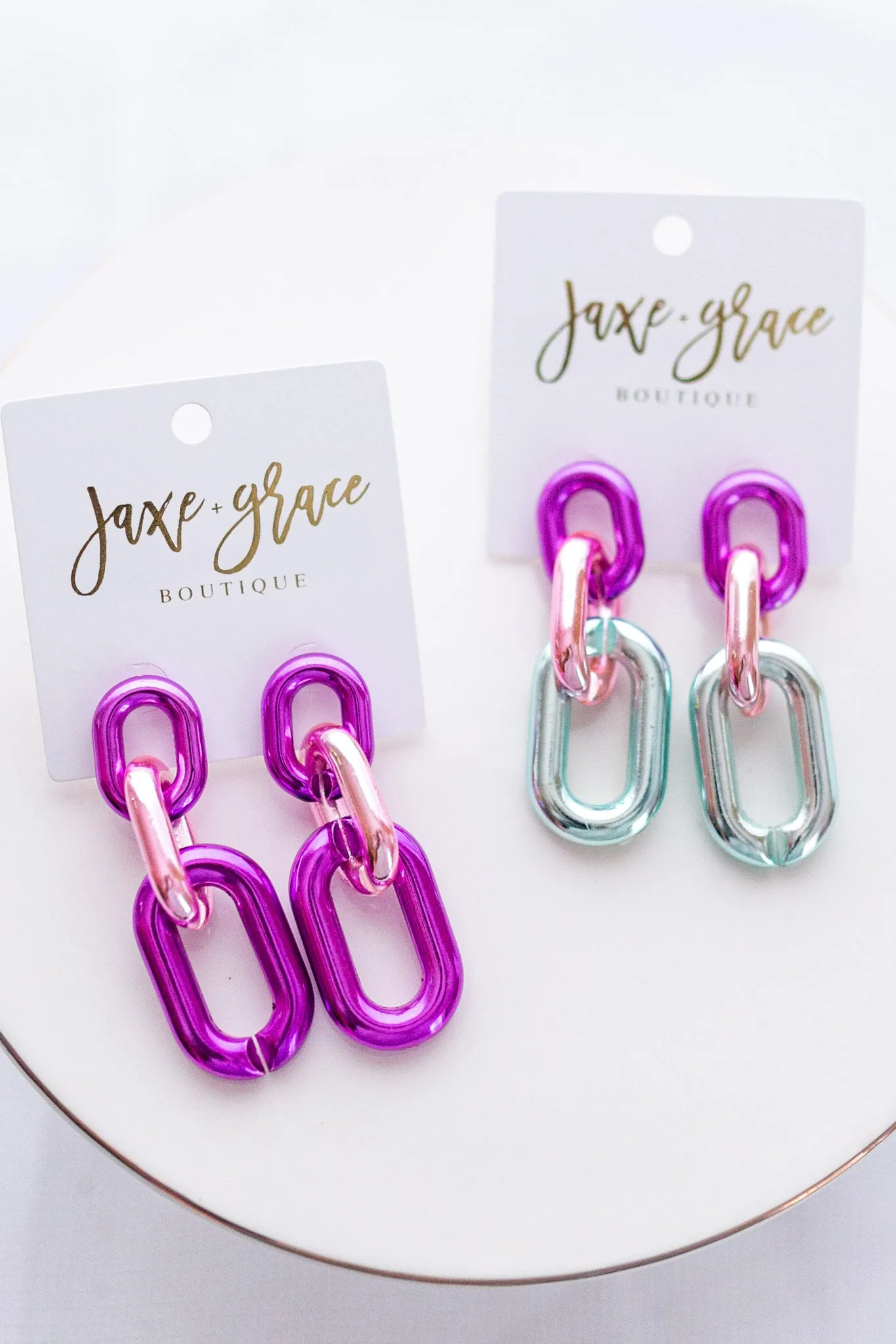 Metallic Linked Earrings, VARIOUS