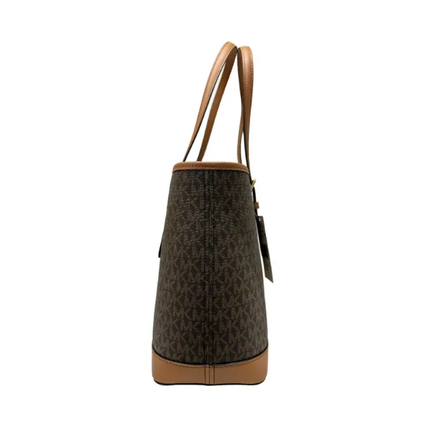 Michael Kors Jet Set Travel Medium Logo Top-Zip Brown Handbag - 35SOGTVT1V