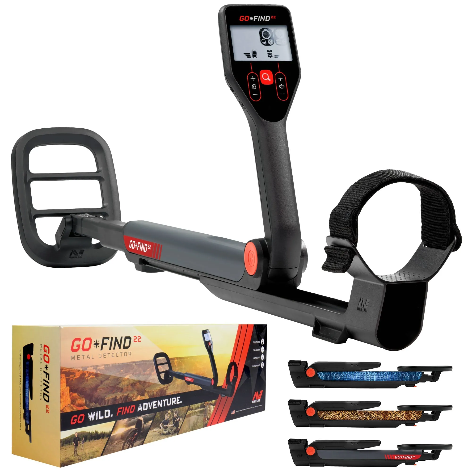 Minelab GO-FIND 22 Metal Detector with Minelab Pro-Find 40 Pinpointer and Carry Bag
