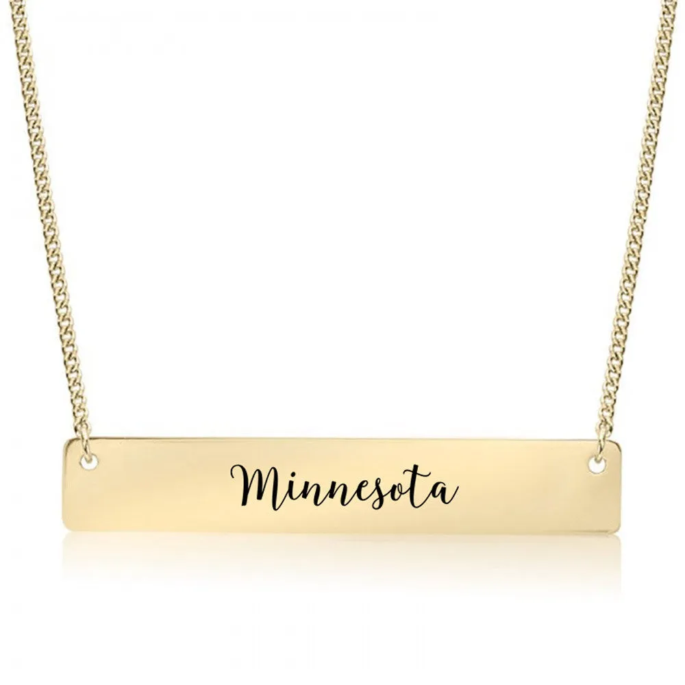 Minnesota Gold / Silver Bar Necklace