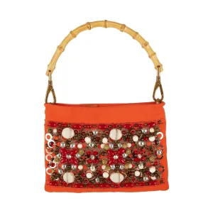 Miu Miu Orange Beaded Mini Top Handle Bag