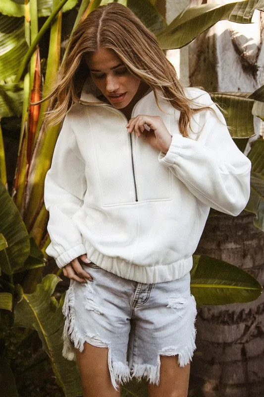Mock Neck 1/2 Zip Pullover Jacket