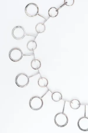 Mod Hammered Circle Link Necklace