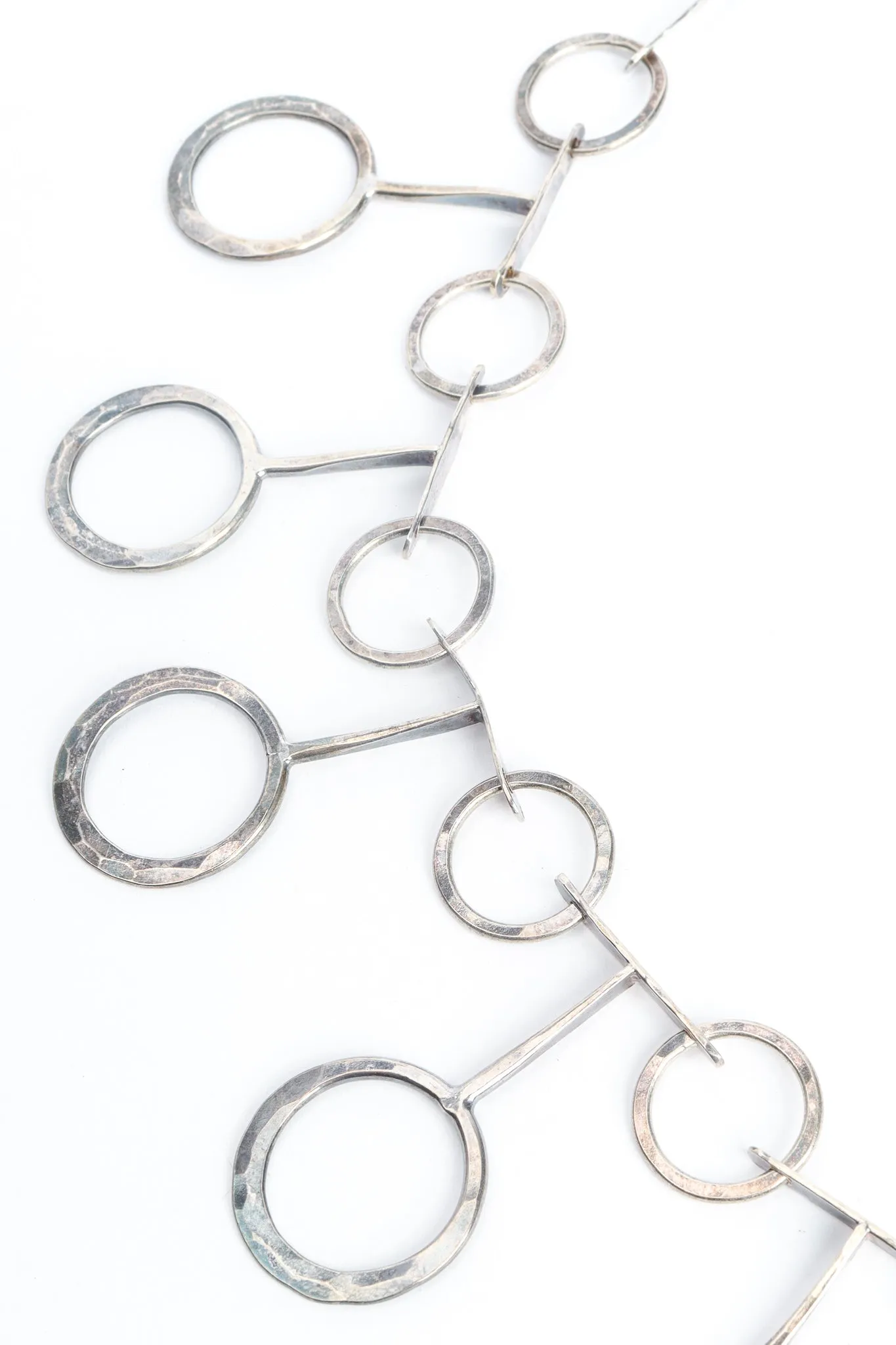 Mod Hammered Circle Link Necklace