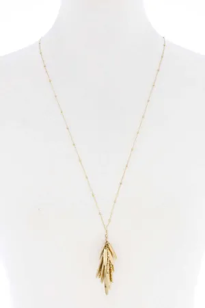 Modern Multi Linked Oval Dangle Mini Bead Style Necklace