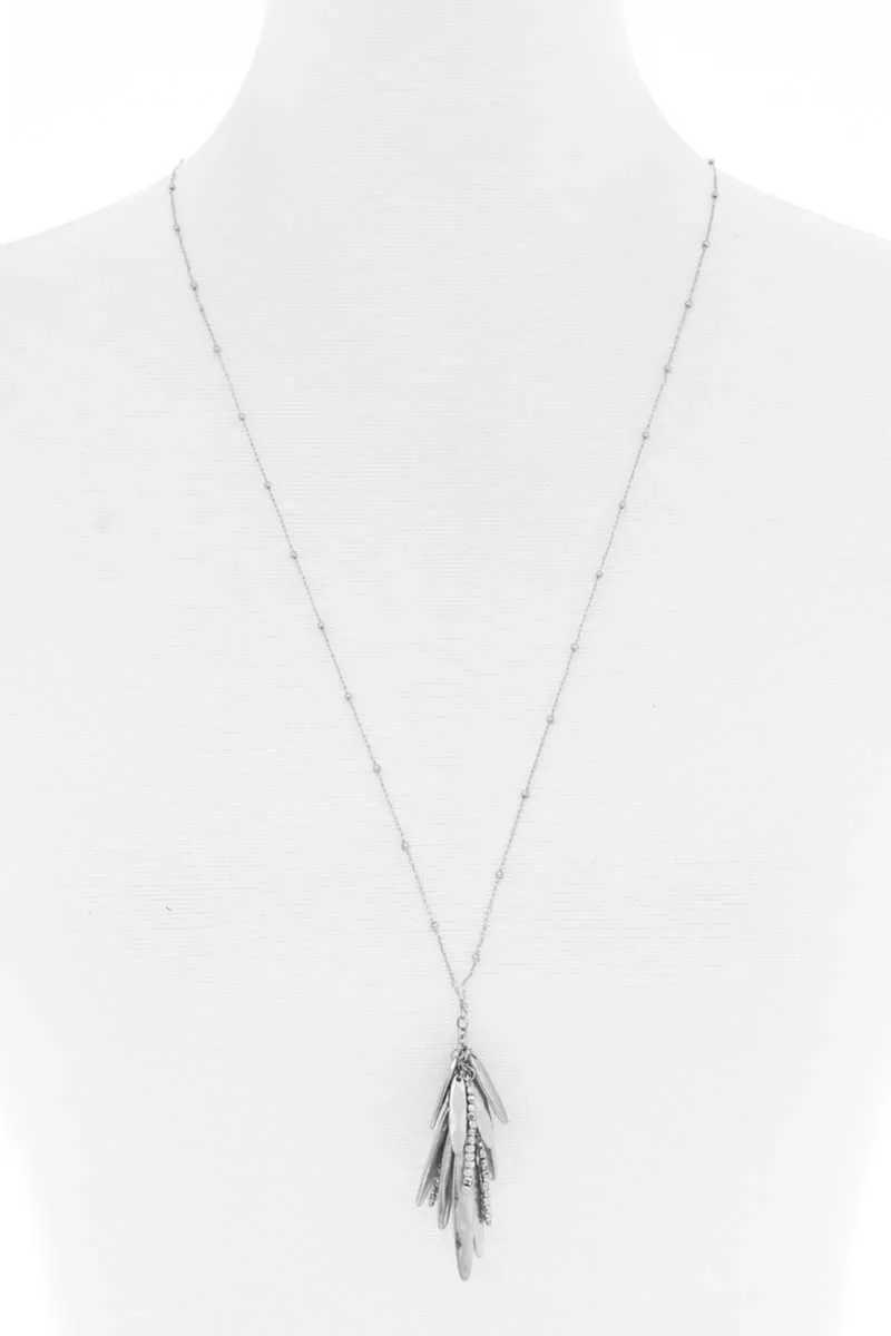 Modern Multi Linked Oval Dangle Mini Bead Style Necklace