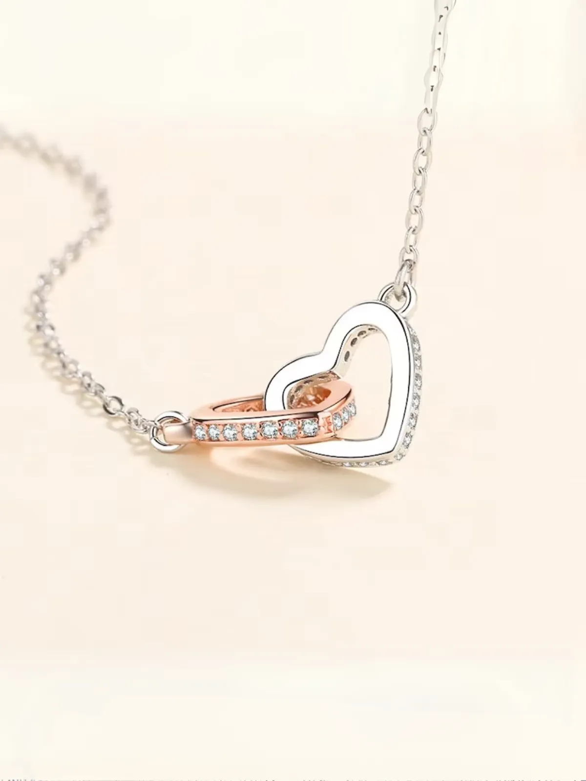 Mommy's Precious Gem Linked Heart Chain Necklace