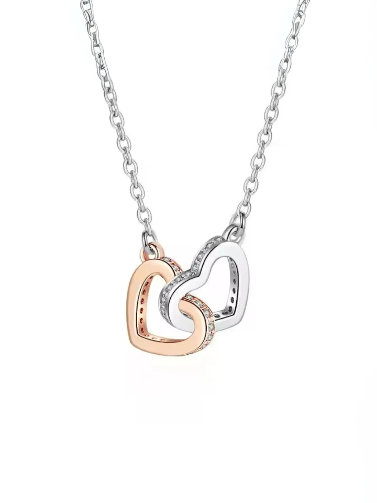 Mommy's Precious Gem Linked Heart Chain Necklace