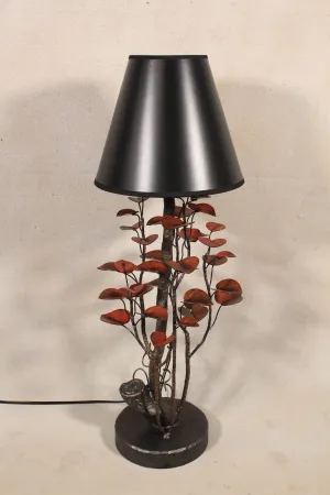 Morning Glory Lamp Table Lamp with Black Shade