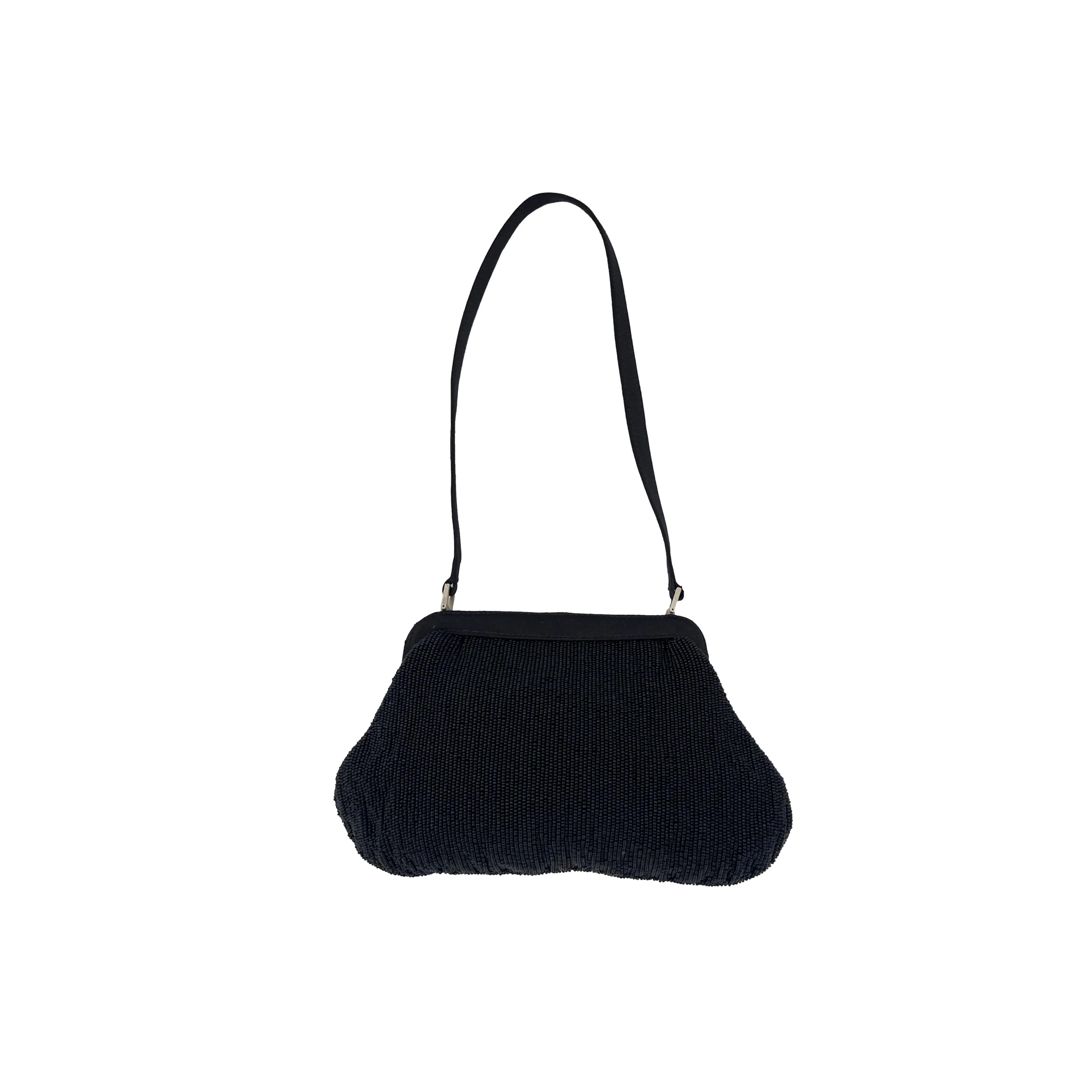 Moschino Black Heart Beaded Bag