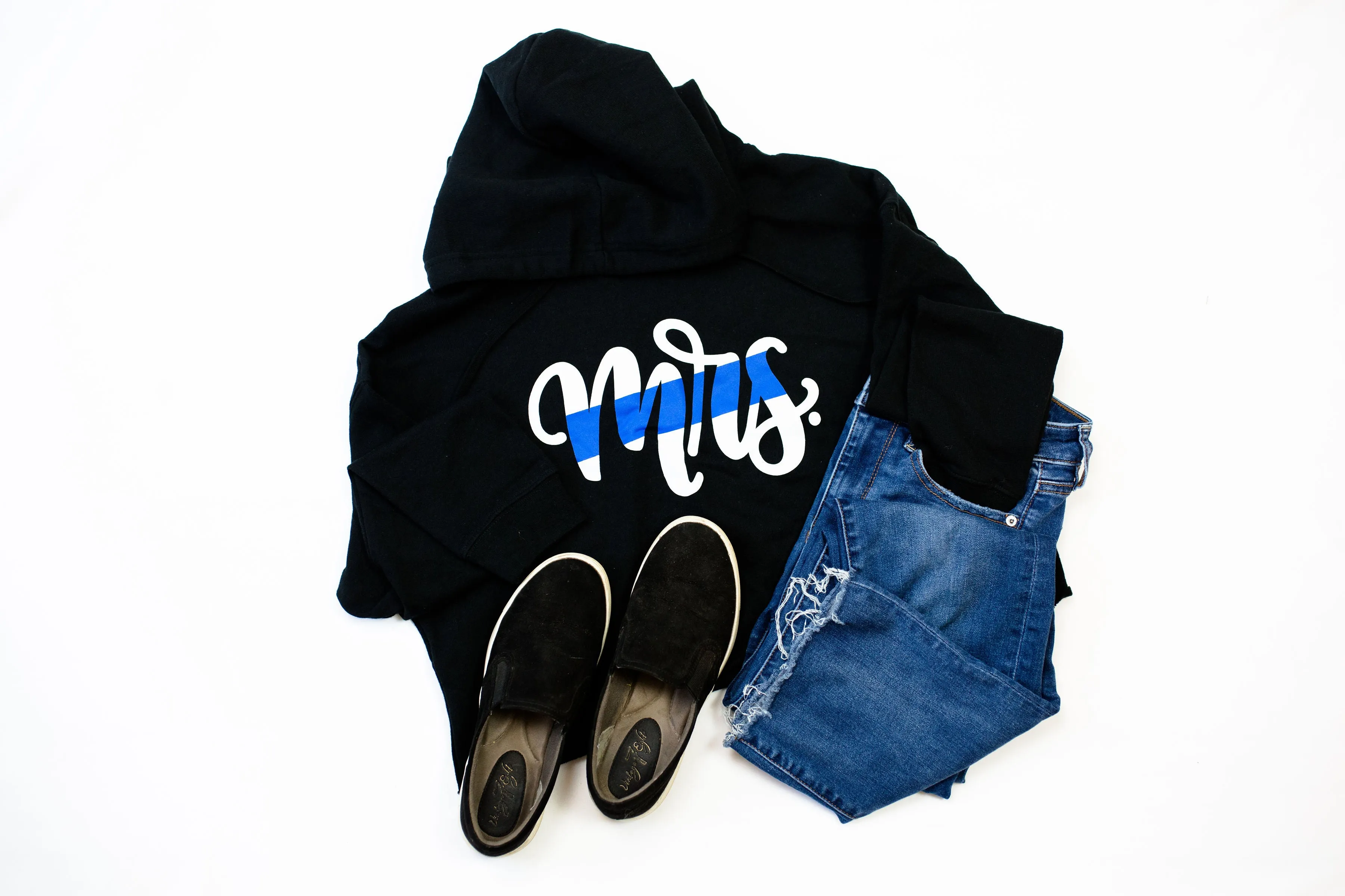 MRS Script Ladies Cropped Hooded Sweatshirt (Black   Select Your Line)
