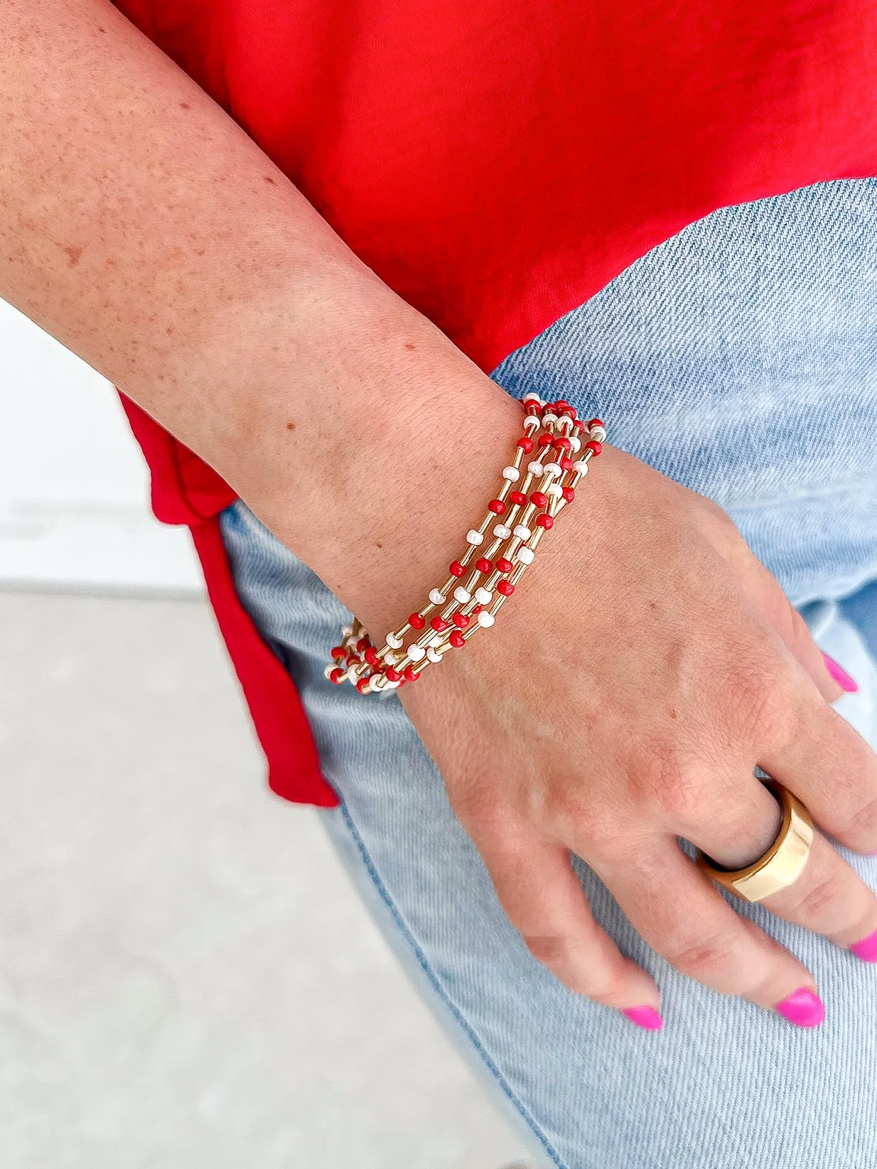 Mulberry Beaded Stretch Stack