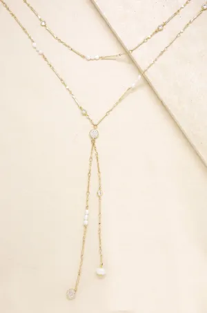 Multi-Chain Freshwater Pearl and 18k Gold Plated Necklace