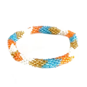 MULTI COLOR BLUE WHITE ORANDE BRACELET  #BR78720_BLU-WHT-TQ (RF1)