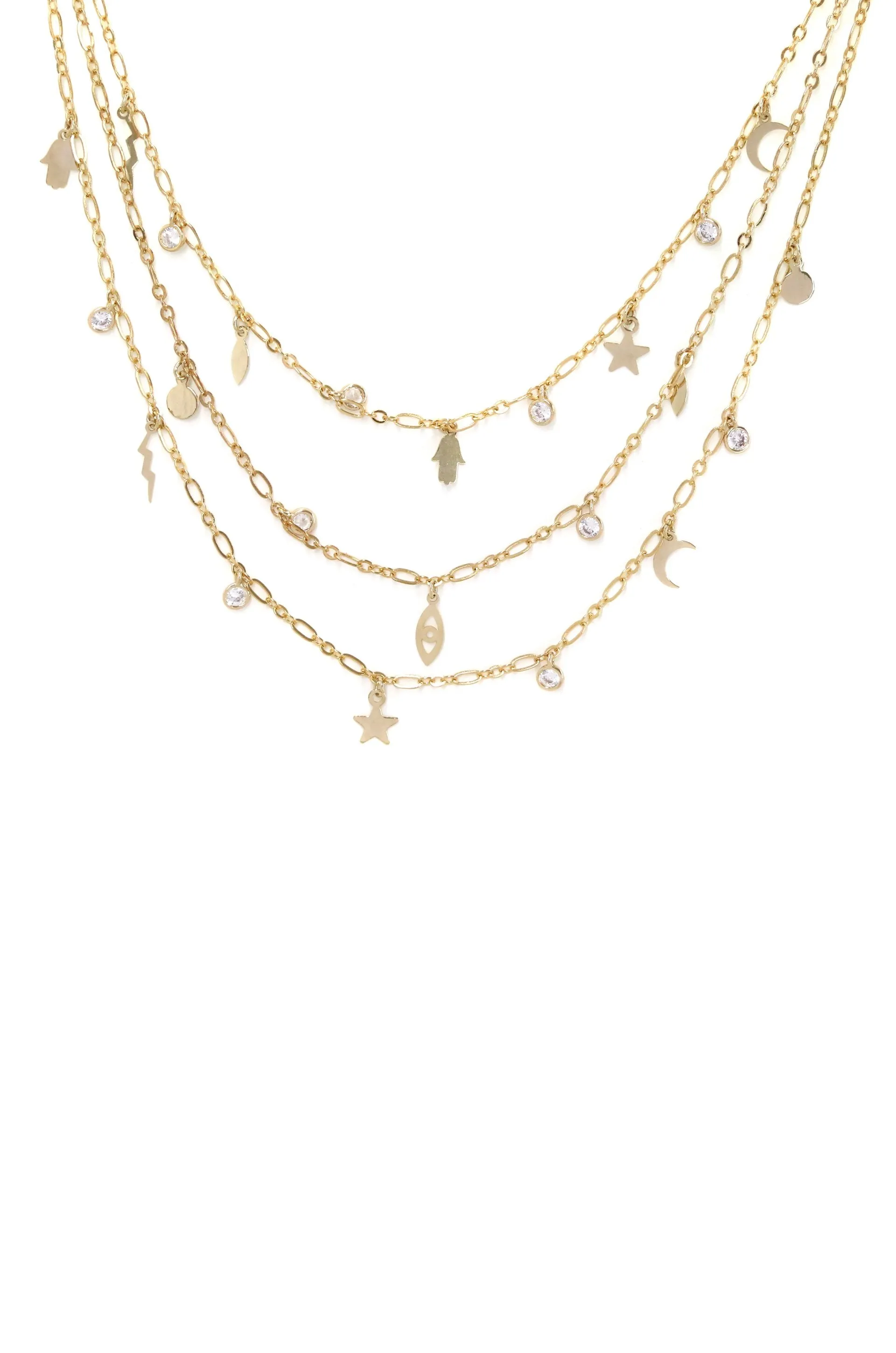 Mystic Triple Layer 18k Gold Plated Choker