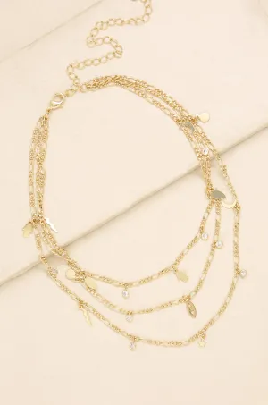 Mystic Triple Layer 18k Gold Plated Choker