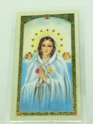 Mystical Rose Laminated Holy Card (Plastic Covered)