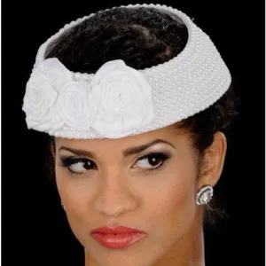 NA1006-Pearl covered straw fascinator