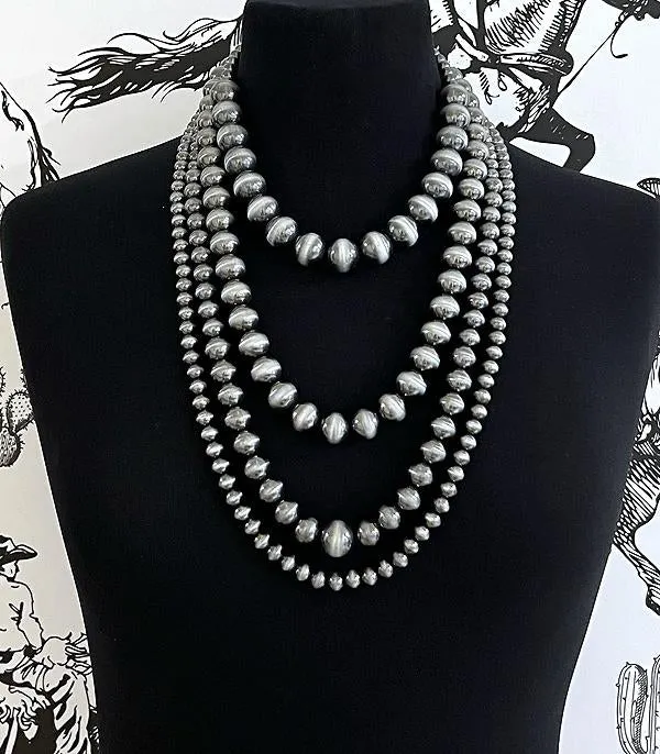 Navajo pearl layered necklace
