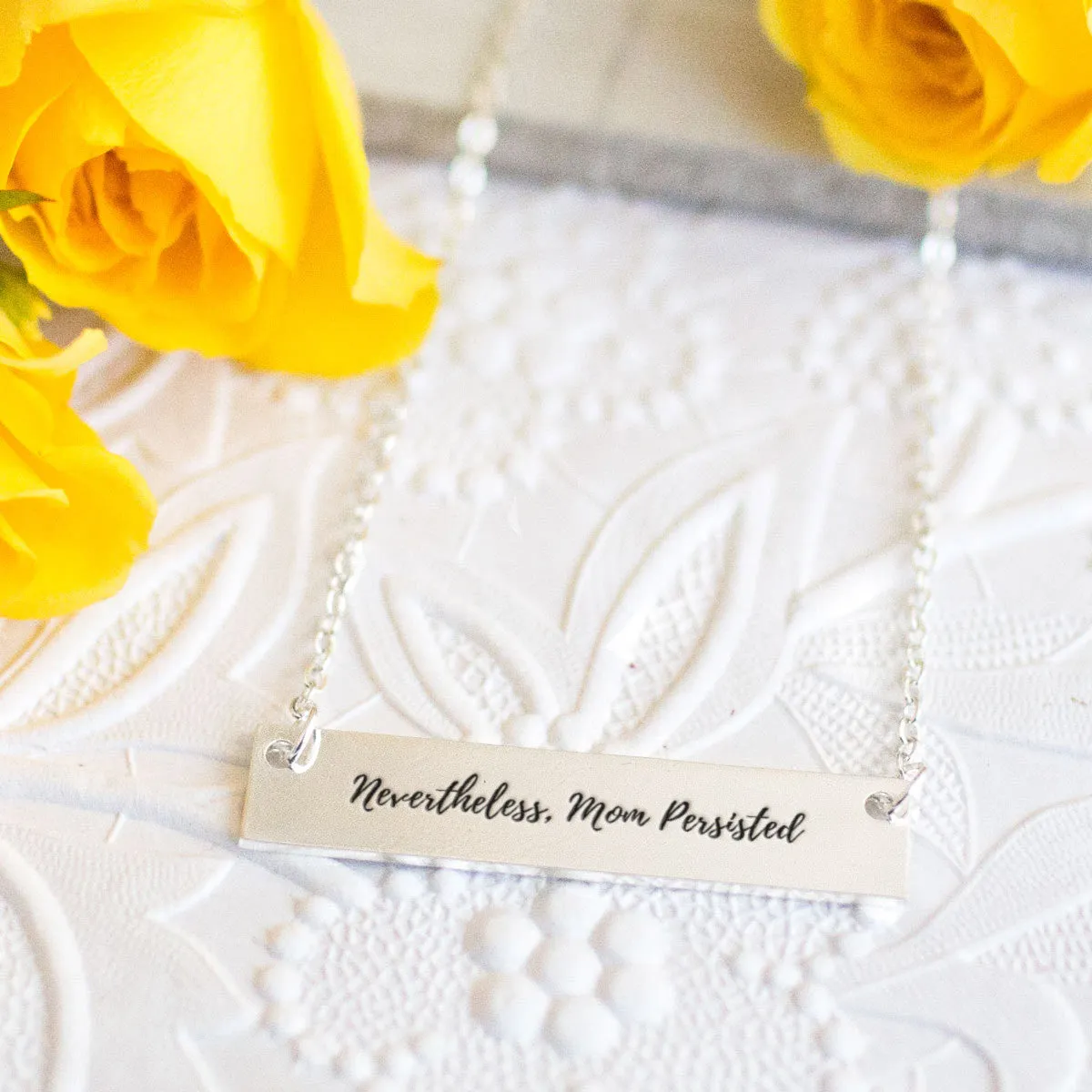 Nevertheless Mom Persisted Gold / Silver Bar Necklace