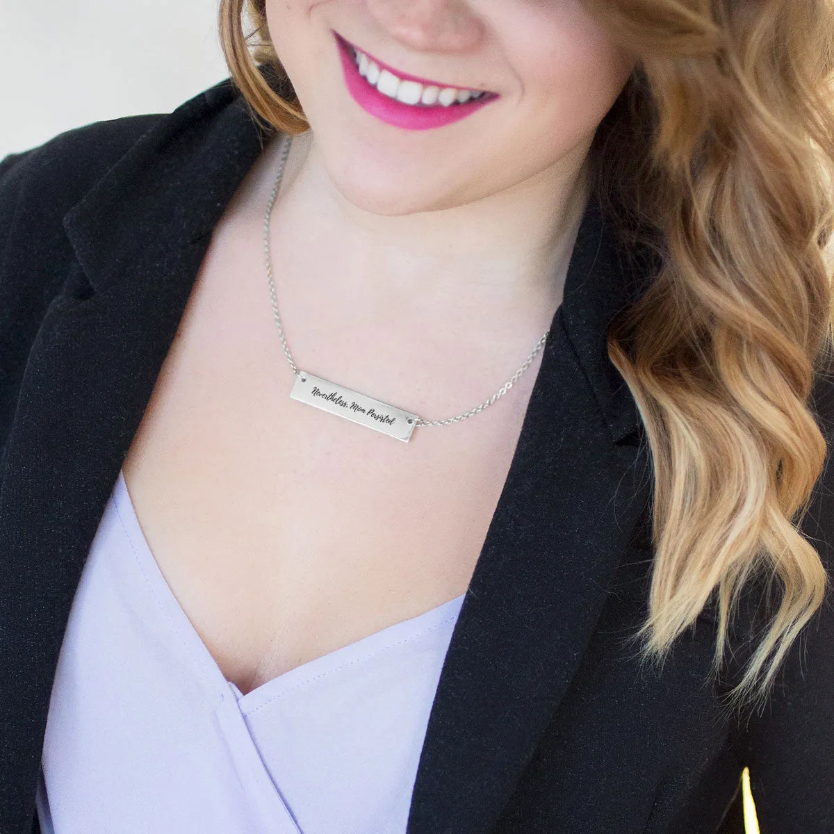 Nevertheless Mom Persisted Gold / Silver Bar Necklace