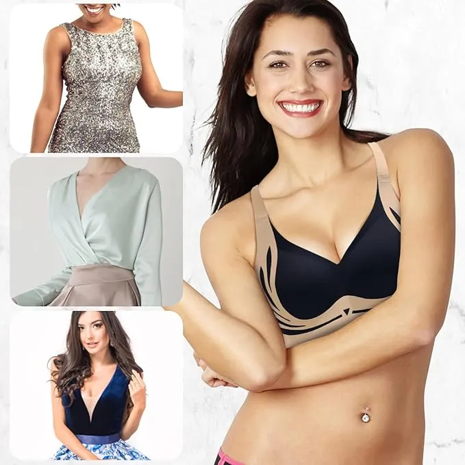 NEW czzstance Wireless Push-Up Bra Anti-Sagging Bras for Women Back Smoothing Bra Full Support Bra for Large Breasts, Sz 2XL