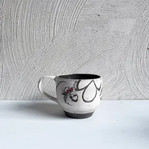 NEW! Flower Mug with Red by SRS Ceramics