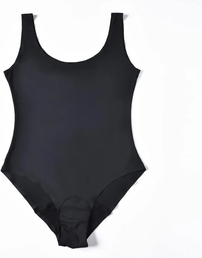 NEW One Piece Period Bodysuit for Women Teen Girls Leakproof Bathing Suits Absorbent Period One Piece, fabric feels like 2nd skin, so comfortable Sz M