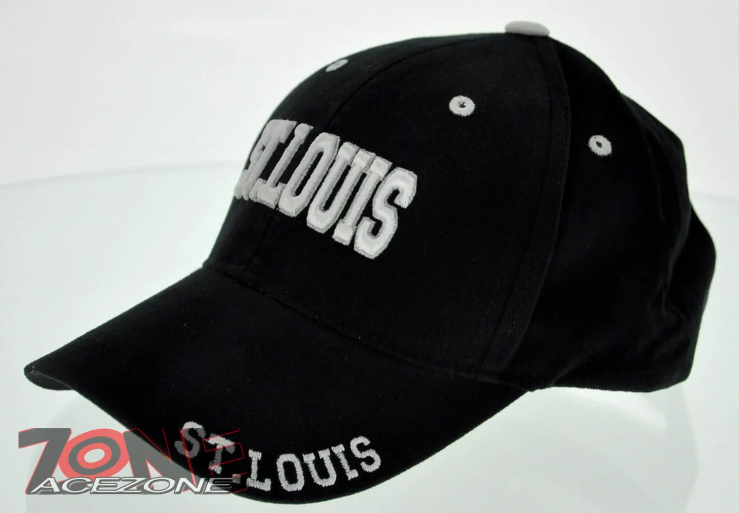 NEW ST. LOUIS MO STATE BALL CAP HAT 100% COTTON BLACK
