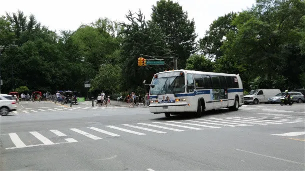 New York City Bus & Traffic at Central Park West