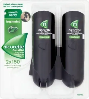 Nicorette QuickMist Freshmint Mouthspray Duo 1mg 2 x 150d Sprays