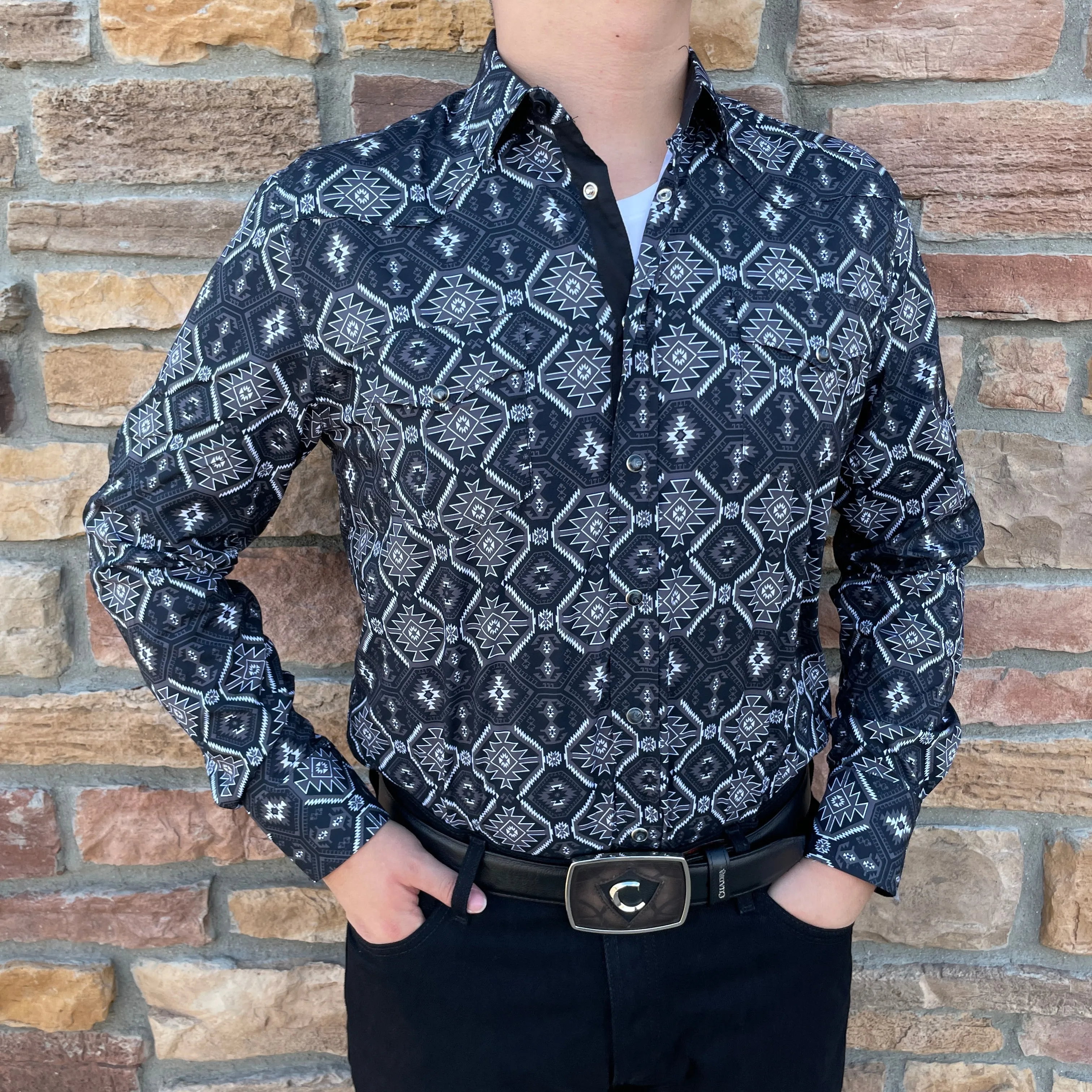 Niko Aztec Black Shirt