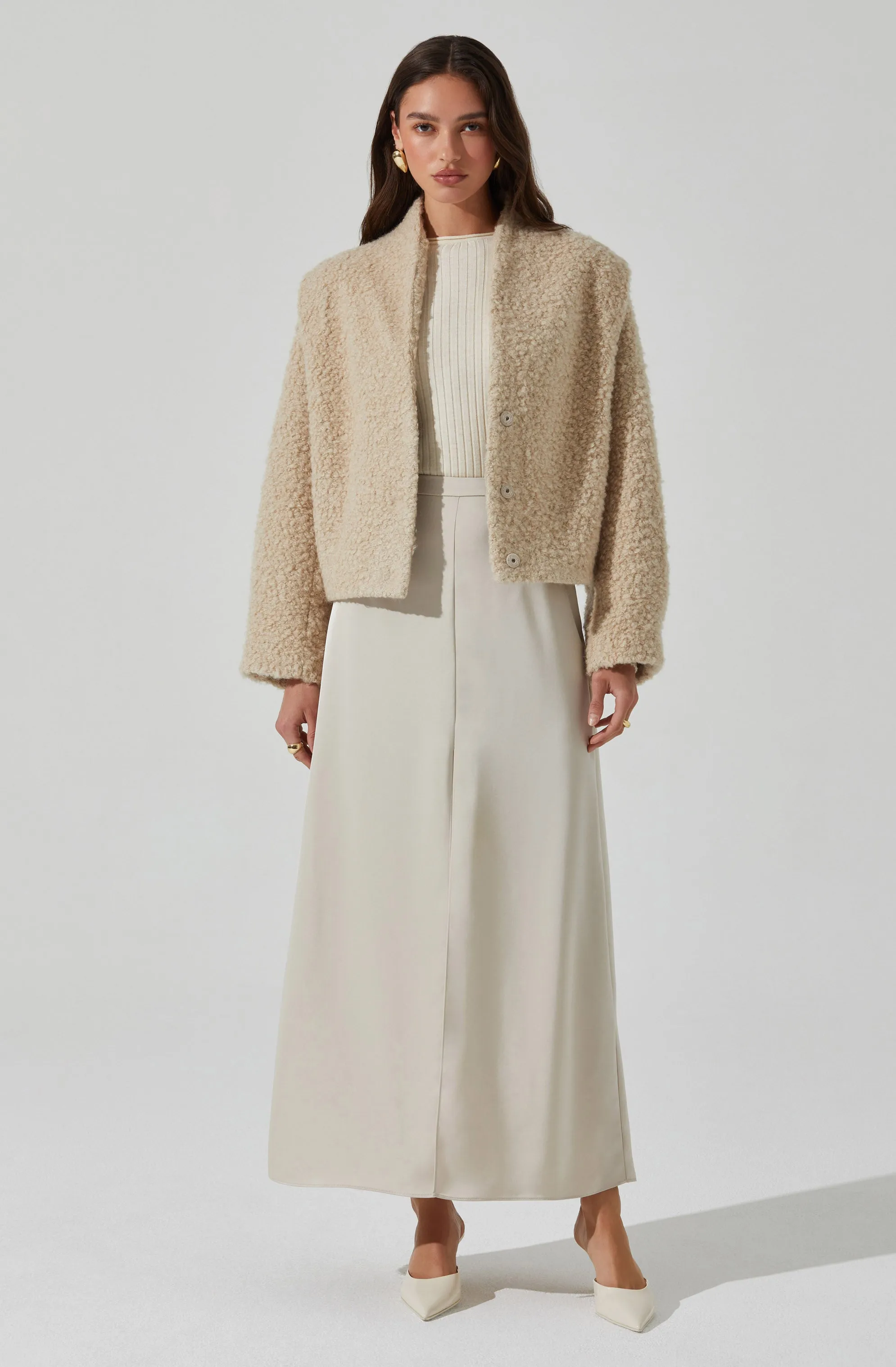 Nona Boxy Collarless Jacket