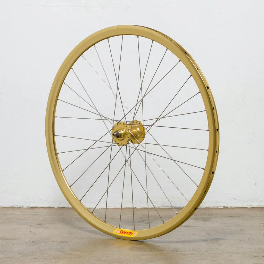 NOS TUBULAR Gold Velocity Deep V Track Wheel - Front