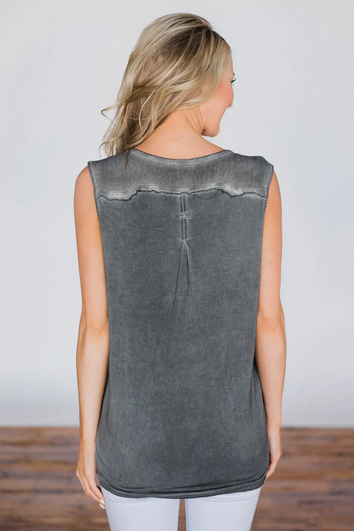 Nowhere to Be Tank Top- Charcoal