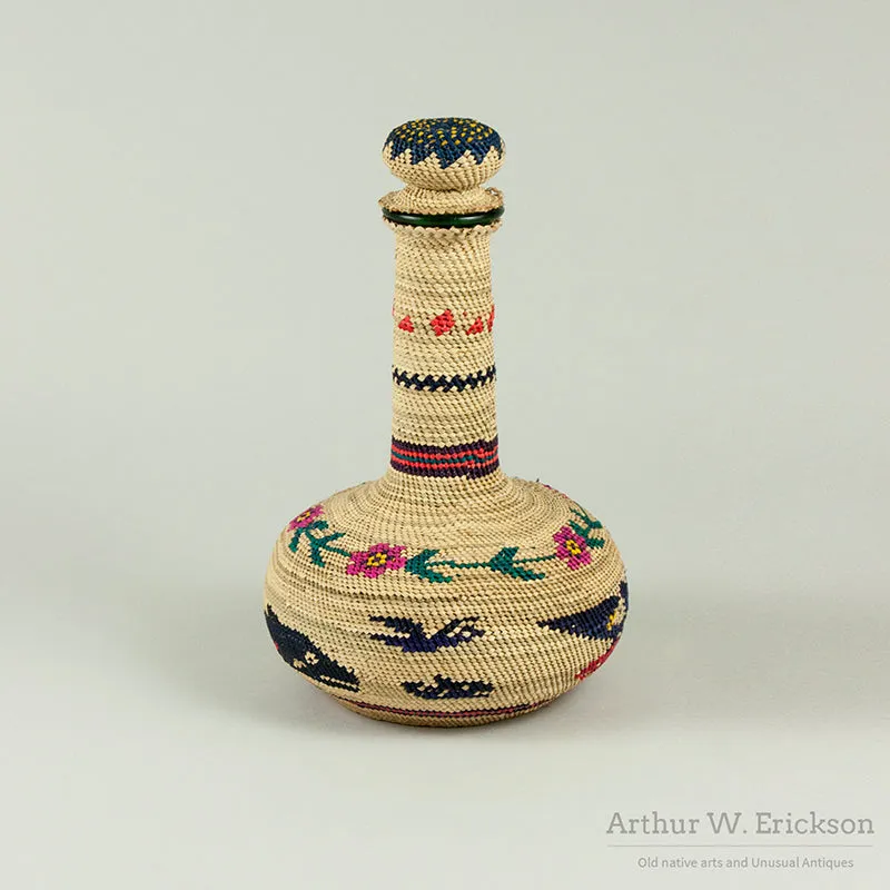 Nuu-chah-nulth Basketry Bottle by Mable Taylor