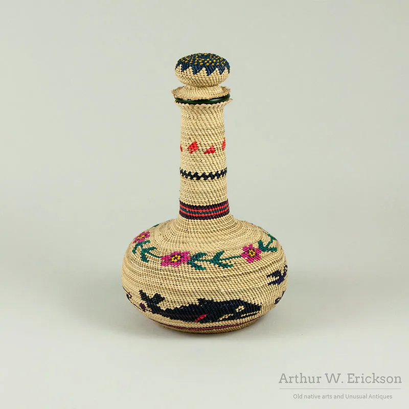 Nuu-chah-nulth Basketry Bottle by Mable Taylor